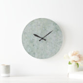 Grande Horloge Ronde Peinture Abstraite blanche et gris (Maison)