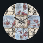 Grande Horloge Ronde Peinture Abstraite de défilement<br><div class="desc">Un tableau abstrait lambrissé à défilement floral de Jennifer Goldberger. Pièce merveilleusement complexe,  deux panneaux ne sont pas exactement les mêmes. Si vous cherchez un cadeau magnifique ne cherchez plus!</div>