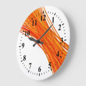 Grande Horloge Ronde Peinture Abstraite orange (Angle)