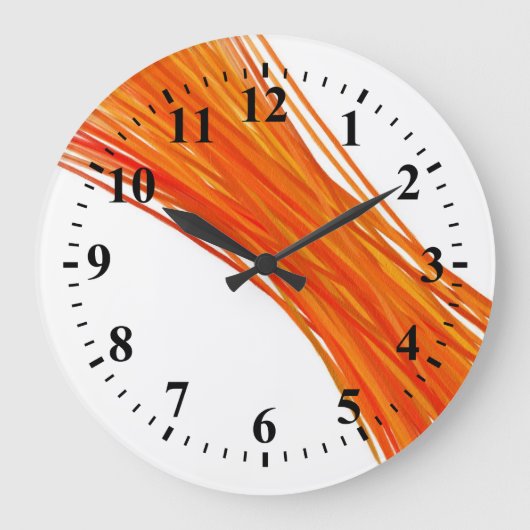 Grande Horloge Ronde Peinture Abstraite orange (Recto)