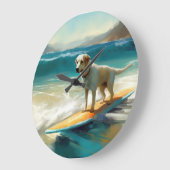 Grande Horloge Ronde Peinture Anatolie Shepherd Beach Surf (Angle)