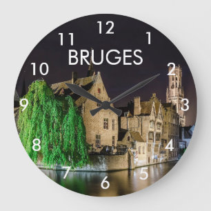 Grande Horloge Ronde Peinture de la vieille ville de Bruges et tour du