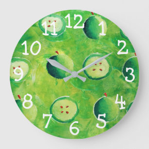 Grande Horloge Ronde Peinture des pommes