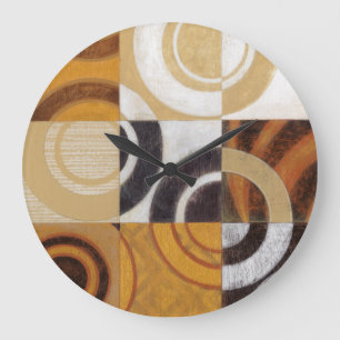 Grande Horloge Ronde Peinture moderne avec les motifs circulaires
