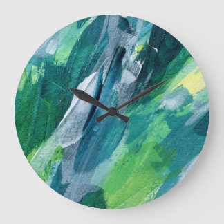 Grande Horloge Ronde Peinture multimédia mixte Conception artistique