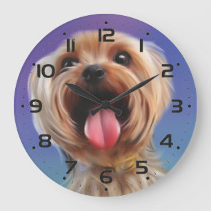Grande Horloge Ronde Peinture numérique à chiot de chien de la Corte 