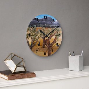 Grande Horloge Ronde Peinture Olivar de Noche par Alfred Fox