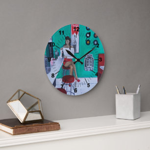 Grande Horloge Ronde Peinture Runaround Sue par Alfred Fox