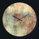 Grande Horloge Ronde Peinture sur la Terre avec surface fissurée<br><div class="desc">Cette oeuvre imaginative d'Ethan Harper utilise des tons terre et des traits de brosse dentés pour créer l'illusion d'une surface fêlée. La peinture épaisse est fortement stratifiée,  aidant les couleurs à se mélanger. Prends la main sur cette impression dès aujourd'hui !</div>