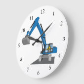 Grande Horloge Ronde Pelles à chaîne bleues (Angle)