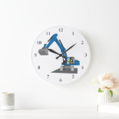 Grande Horloge Ronde Pelles à chaîne bleues (Maison)