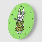 Grande Horloge Ronde Penny le lapin (Angle)