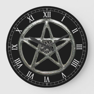 Grande Horloge Ronde Pentacle Tree Of Life Round Roman Numerals Clock