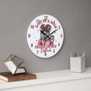 Grande Horloge Ronde Perdu dans un livre...