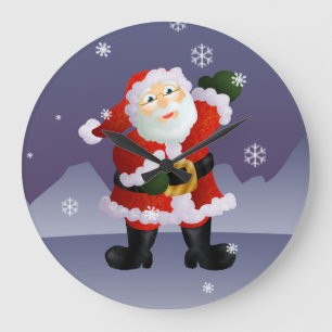 Grande Horloge Ronde Père Noël