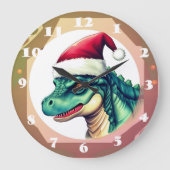 Grande Horloge Ronde Père Noël Dinosaur (Recto)