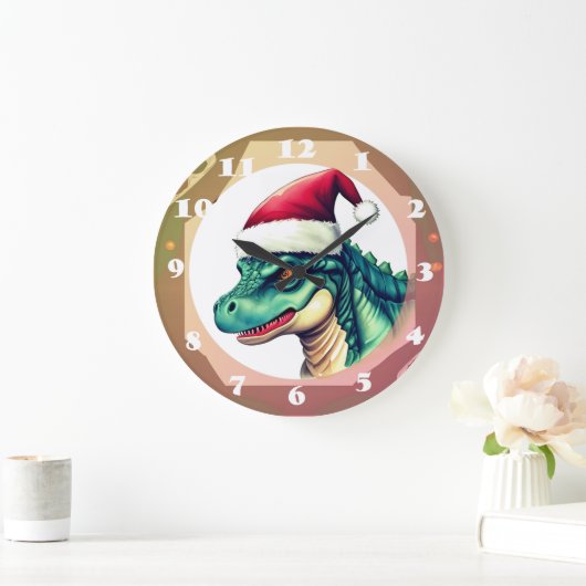 Grande Horloge Ronde Père Noël Dinosaur (Maison)