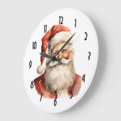 Grande Horloge Ronde Père Noël rétro (Angle)