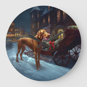 Grande Horloge Ronde Période de fêtes de Noël du Vizsla
