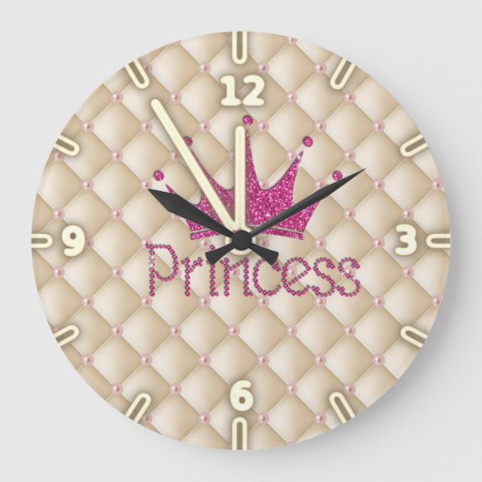 Grande Horloge Ronde Perles Charming Chic, Tiara, Princesse, Glitterie (Recto)