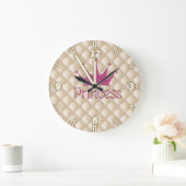 Grande Horloge Ronde Perles Charming Chic, Tiara, Princesse, Glitterie (Maison)