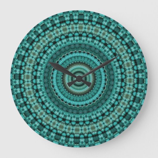 Grande Horloge Ronde Perles turquoise (Recto)