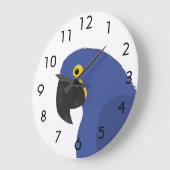 Grande Horloge Ronde Perroquet bleu (Angle)