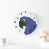 Grande Horloge Ronde Perroquet bleu (Maison)