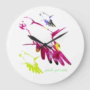 Grande Horloge Ronde perroquets