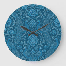Persan Luxueux Ce Motif Bleu Paon Riche