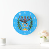 Grande Horloge Ronde Persian Magen David Menorah (Maison)