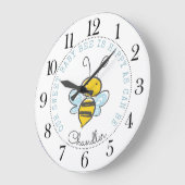 Grande Horloge Ronde Personalized Baby Bee Nursery (Angle)