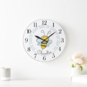 Grande Horloge Ronde Personalized Baby Bee Nursery (Maison)