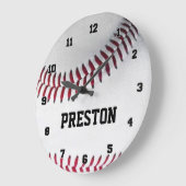 Grande Horloge Ronde Personalized Baseball Clock (Angle)