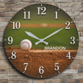 Grande Horloge Ronde Personalized Baseball Field Custom Name