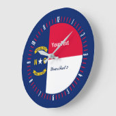 Grande Horloge Ronde Personalized Caroline du Nord (Angle)