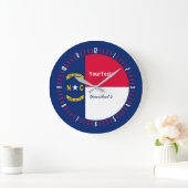 Grande Horloge Ronde Personalized Caroline du Nord (Maison)