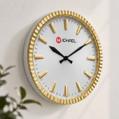 Grande Horloge Ronde Personalized Custom Name & Monogram Silver Gold