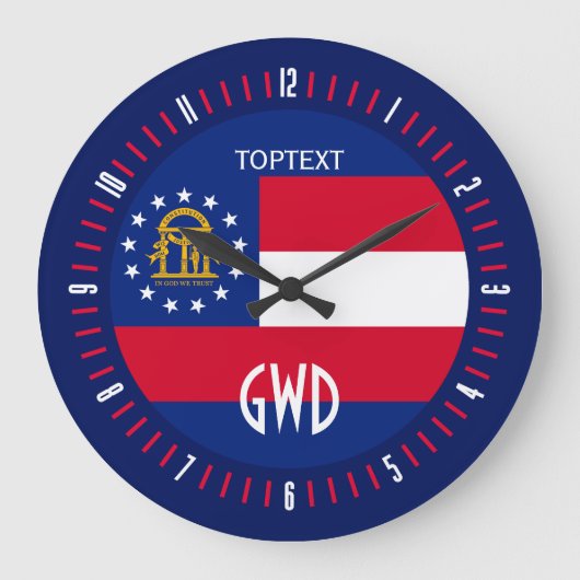 Grande Horloge Ronde Personalized Georgia State Flag Design on (Recto)