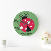 Grande Horloge Ronde Personalized Lady Bug Kitchen Clock Ladybug (Maison)