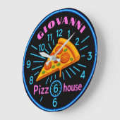 Grande Horloge Ronde Personalized pizzeria neon custom pizza house  (Angle)