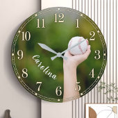 Grande Horloge Ronde Personalized Softball Pitcher Custom Name 