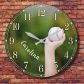 Grande Horloge Ronde Personalized Softball Pitcher Custom Name 