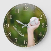 Grande Horloge Ronde Personalized Softball Pitcher Custom Name  (Recto)