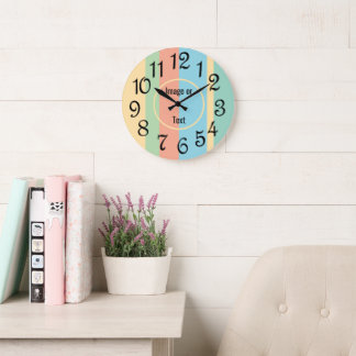 Grande Horloge Ronde Personalized Striped Clock