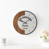 Grande Horloge Ronde Personalized Wood warmth and charm Family Name (Maison)