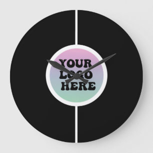 Grande Horloge Ronde Personnalisable votre logo ici Peel and Stick