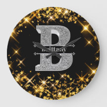 Personnalisé B Monogramme initial d'argent Votre n