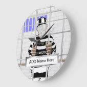 Grande Horloge Ronde Personnalisé drôle visage Conviction modèle (Angle)