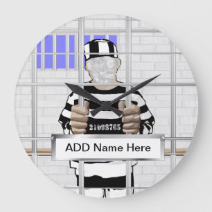 Grande Horloge Ronde Personnalisé drôle visage Conviction modèle